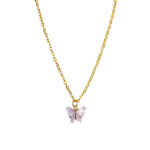 Purple Butterfly Pendant Charm Necklace - Image 2