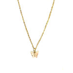 Baby Pink Butterfly Pendant Charm Necklace - Image 2