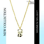 Black & White Panda Golden Charm Necklace