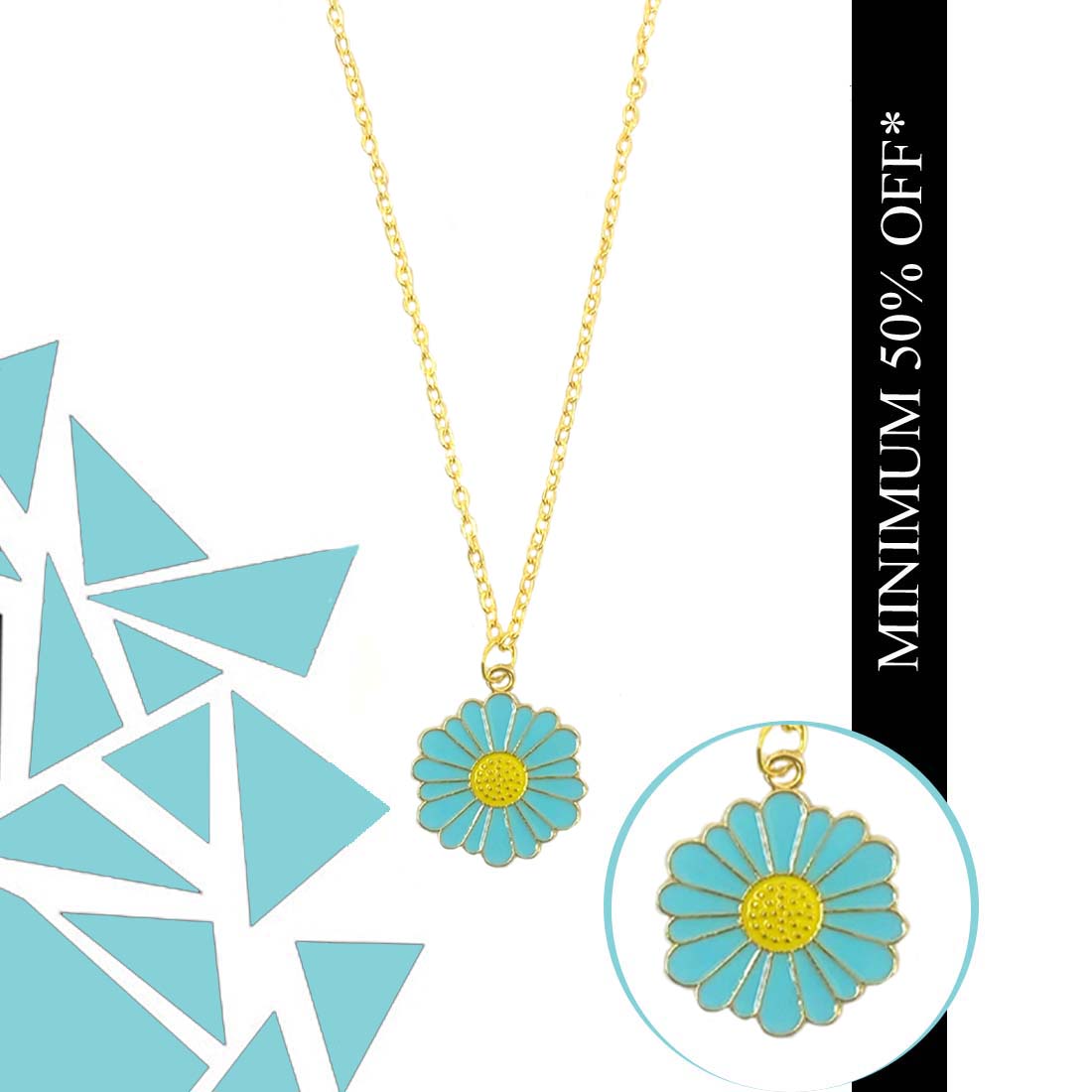 TCN49123copy.jpg Blue Daisy Pendant Charm Necklace - Image 1