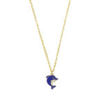 Blue Dolphin Pendant Charm Necklace - Image 2
