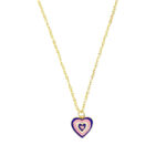 Blue Multicolor Heart Chain Charm Pendant - Image 2
