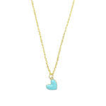 Blue Hanging Heart Chain Charm Pendant - Image 2