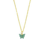 Blue Glitter Butterfly Charm Pendant - Image 2