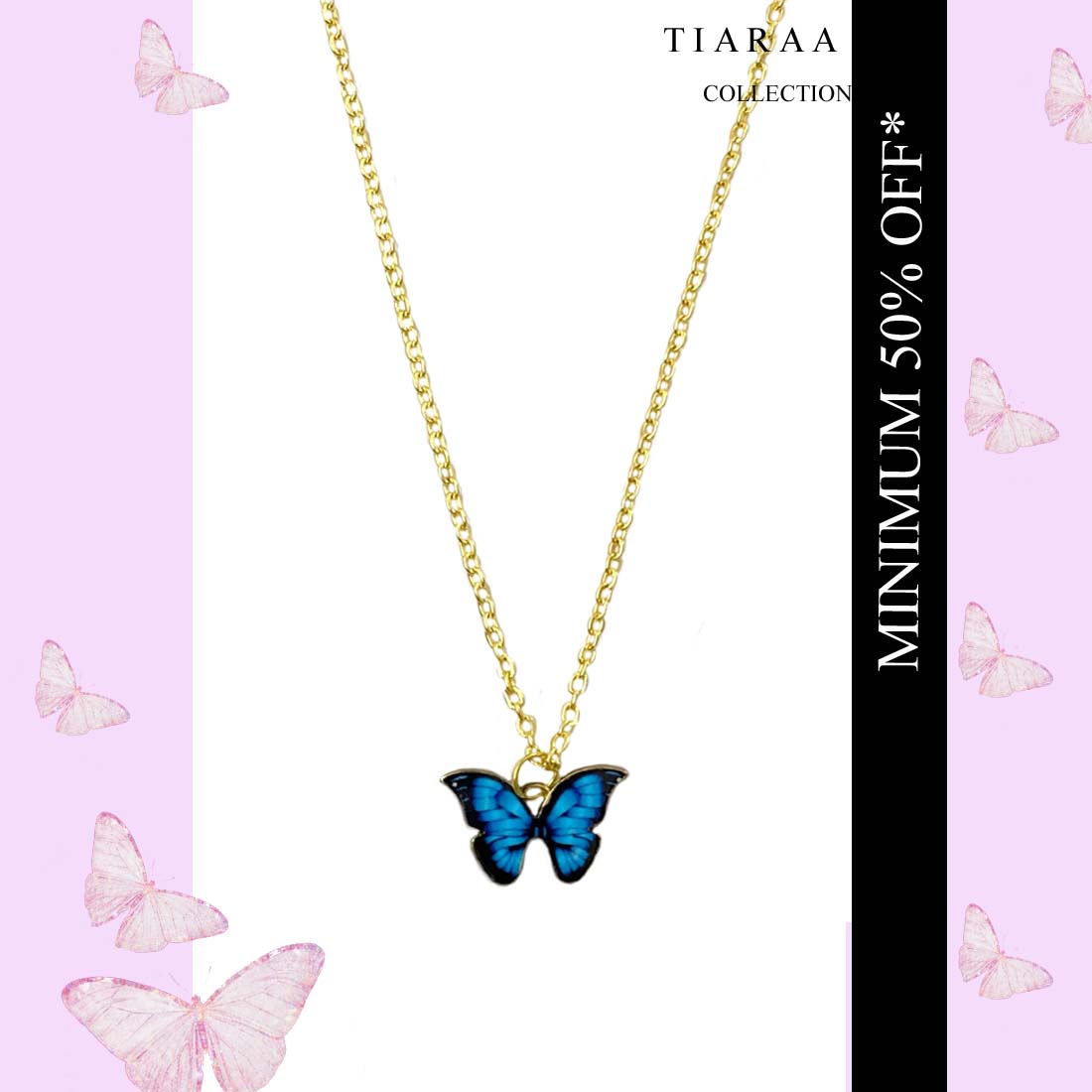 TCN5384copy.jpg Blue Black Butterfly Charm Pendant - Image 1