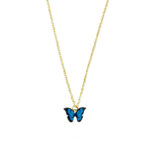 Blue Black Butterfly Charm Pendant - Image 2