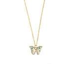 White Evil Eye Golden Butterfly Charm Pendant - Image 2