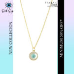 White Evil Eye Golden Charm Pendant