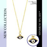 Dark Blue Evil Eye Pendant Charm Necklace