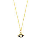 Dark Blue Evil Eye Pendant Charm Necklace - Image 2