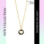 Black & White Heart Chain Charm Pendant
