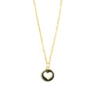 Black & White Heart Chain Charm Pendant - Image 2