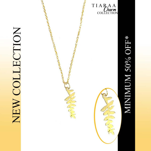 Golden Leaf Pendant Charm Necklace