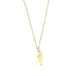 Golden Leaf Pendant Charm Necklace - Image 2