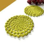 Green Crochet Mug Coaster (Set of 2) - Image 2