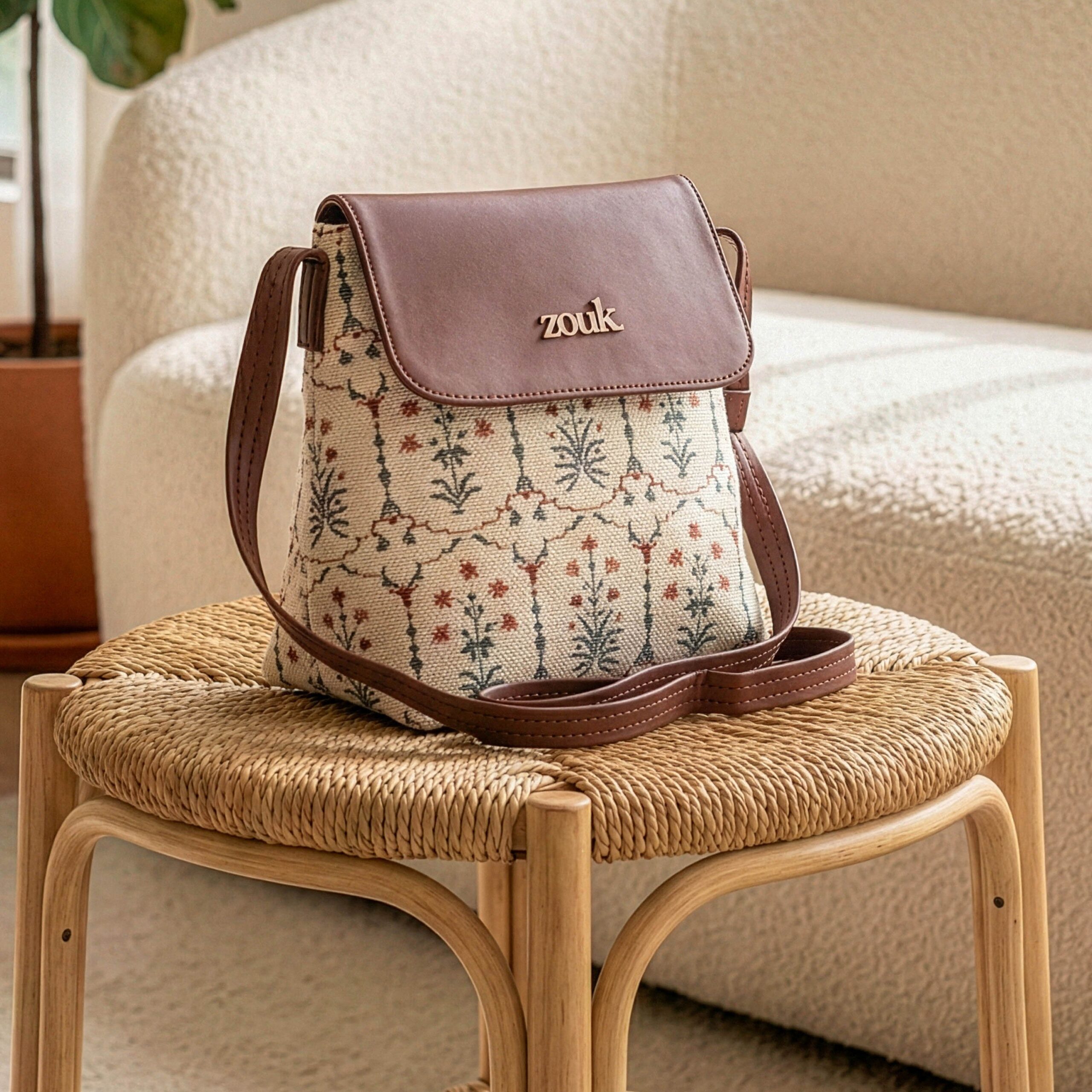 Taj_Nakashi_Flap_Sling_Bag.jpg Taj Nakashi Flap Sling Bag - Image 1