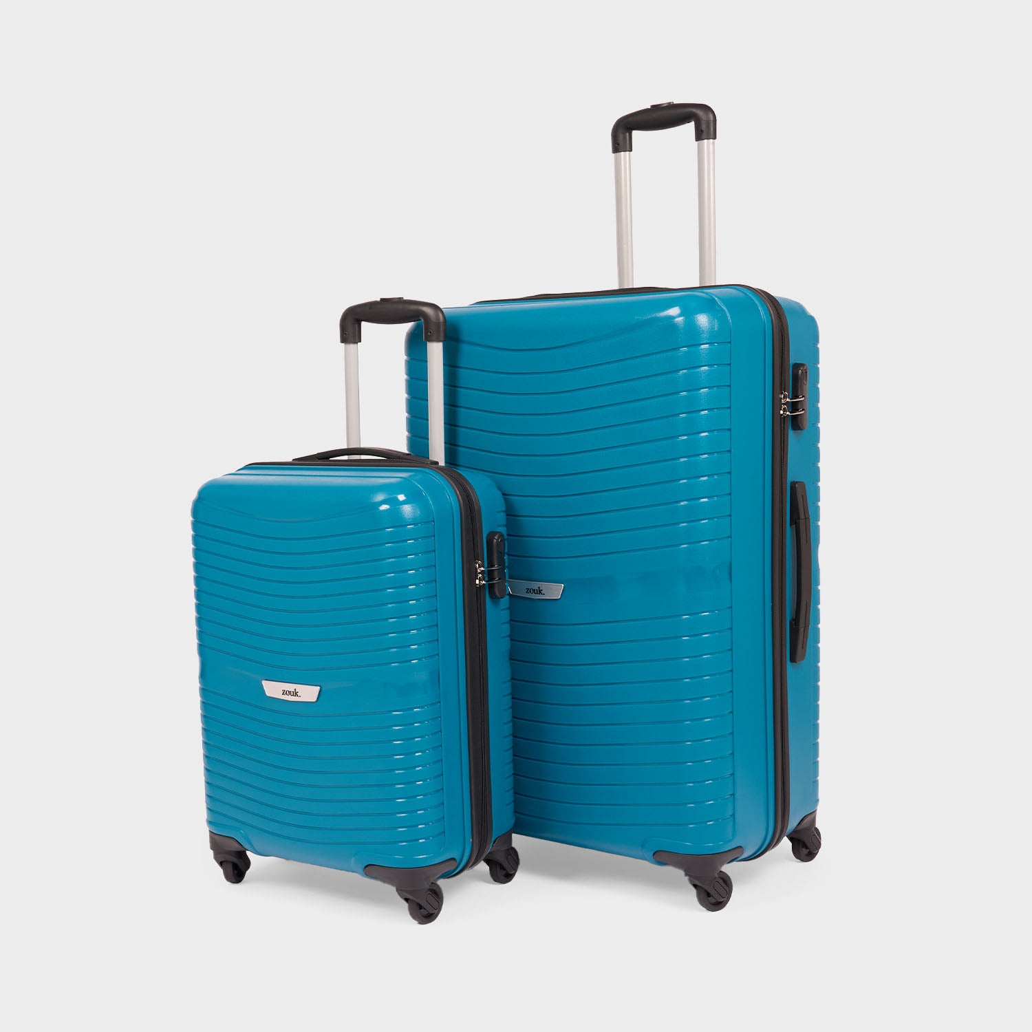 TealZoyaTrolleyBag_a266256e-ed79-4459-bd13-98829d314add.jpg Teal Zoya Trolley Bag Combo (Cabin & Large) - Image 1