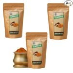 Organic High Curcumin Turmeric Powder Pack of 3 | Farm Grown Haldi (3 x 80g)