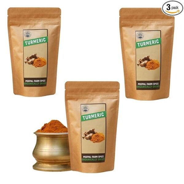 Organic High Curcumin Turmeric Powder Pack of 3 | Farm Grown Haldi (3 x 80g)