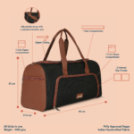 Jet Black Weekender Duffle Bag - Image 8