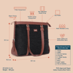 Jet Black Women's Office Bag - Image 4