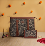 FloMotif Women's Office Bag and Chain Wallet (CFC) Combo