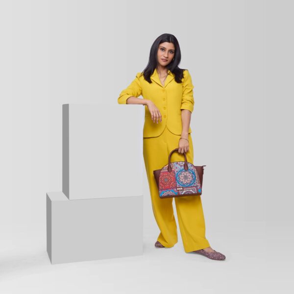 Konkona City Satchel Bag - Multicolor Mandala Print