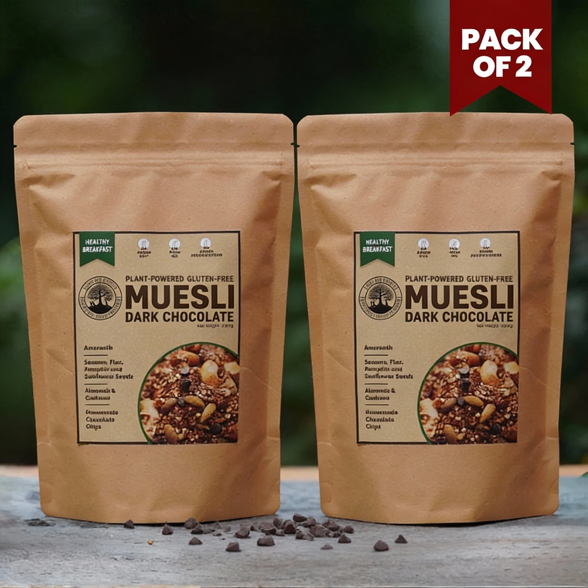 openart-image_s0E8dzoU_1768818677720_raw.jpg Gluten-Free Chocolate Plant-Powered Muesli (Pack Of 2 × 200 g), Vegan - Image 1