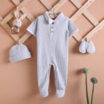 Poshaak Baby Overall Romper Set - Morning Mist
