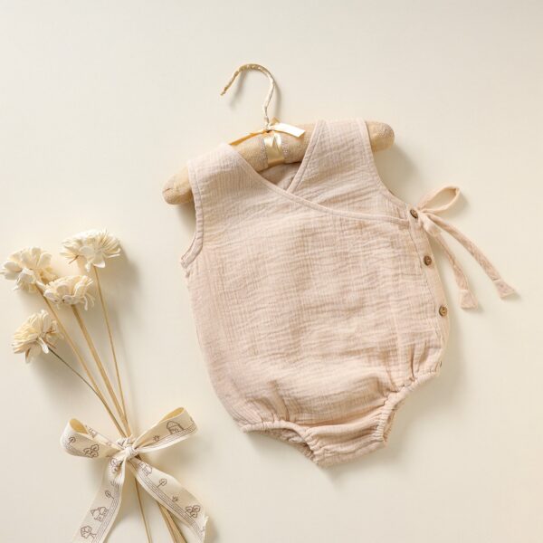 Poshaak Overlap Knotted Bodysuit - Beige