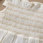 Poshaak Smocked Embroidery Baby Girl Bodysuit - Off-White - Image 2