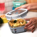 Set of 2 Grey GlassUp ( 500ml ) Lunch Box with Bag & Bottle - Image 6