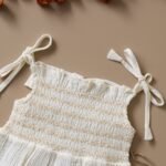 Poshaak Smocked Embroidery Baby Girl Bodysuit - Off-White - Image 4