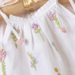 Poshaak Hand Embroidered Gather Top with Underpants - Off-White - Image 5