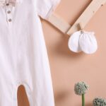 Poshaak Baby Overall Romper Set - Pearl White - Image 4