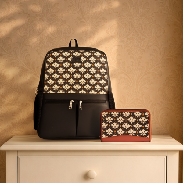 Bidri Kaiser Office Backpack & Bidri Kaiser Chain Wallet (CFC) Combo