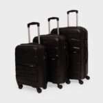 Black Aira Trolley Bag Combo - Set of 3 (Cabin & Medium & Large)