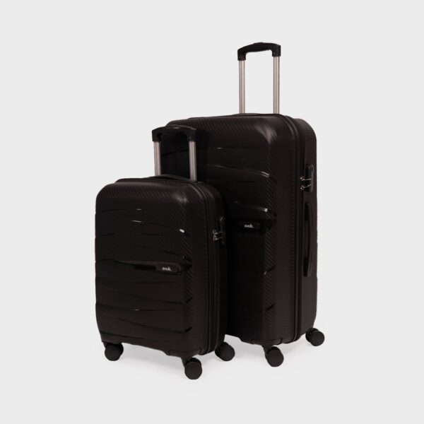 Black Aira Trolley Bag Combo (Cabin & Large)