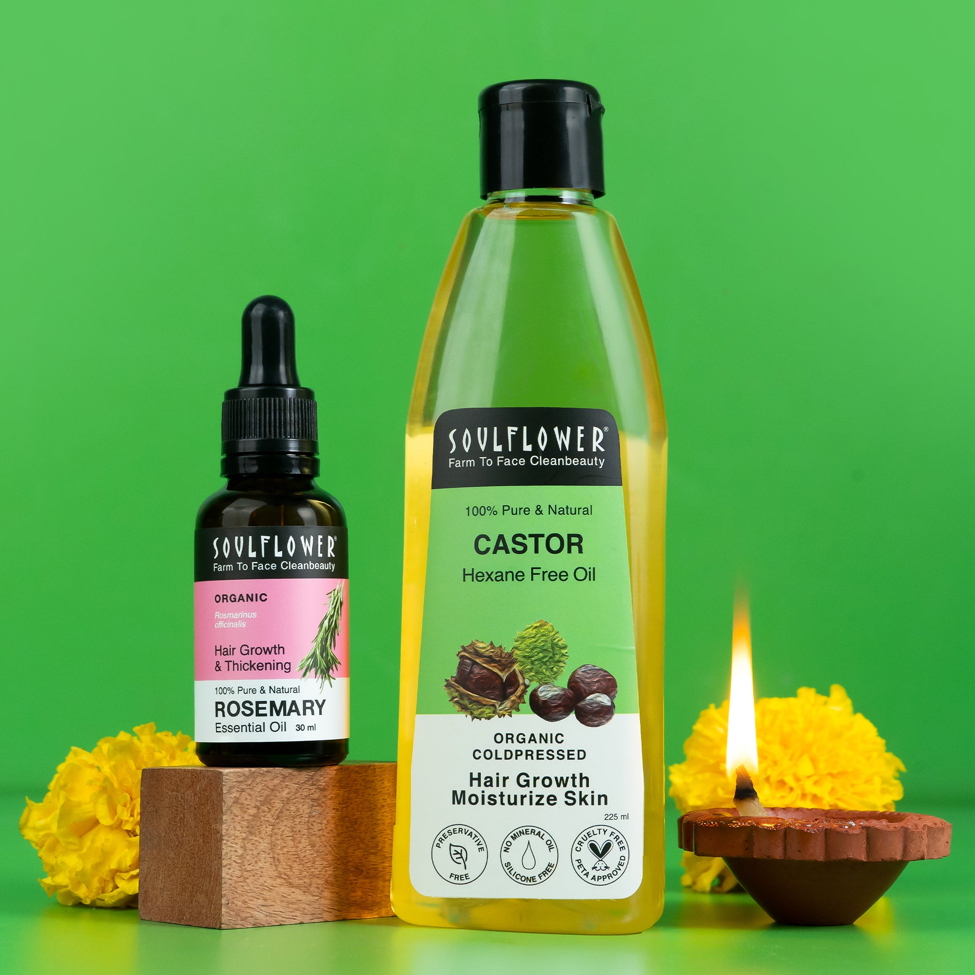 Castor_oil_and_rosemary_EO.jpg Castor Oil + Rosemary Essential Oil Duo - Image 1