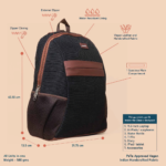 Jet Black Men's Classic Backpack - Image 3