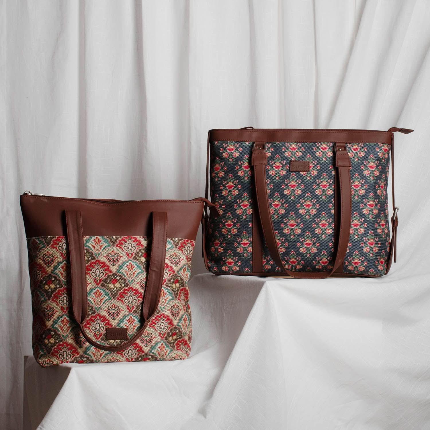 CopyofUntitled-1_0001_Layer5.jpg Mughal Garden Print & Mughal Art Multicolor - Women's Office Bag & Everyday Tote Bag Combo - Image 1