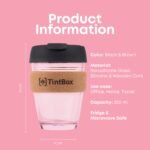 TintCup Borosilicate Glass Coffee Cup (Tumbler) 350 ml with Silicone Lid & Grip, Glass Coffee Mug with lid - Image 2