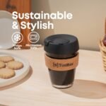 TintCup Borosilicate Glass Coffee Cup (Tumbler) 350 ml with Silicone Lid & Grip, Glass Coffee Mug with lid - Image 6