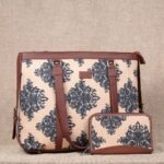Mughal Motif - Women's Office Bag & Chain Wallet Combo