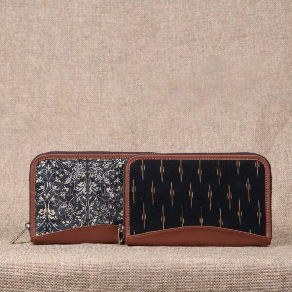 Lattice Lace & Ikat GreRe - Chain Wallet Combo