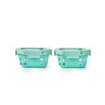 Glass Up Borosilicate Glass Lunch Box Set of 2 (500ml x 2) with Silicone Sleeve | Microwave Safe & Leak proof Tiffin Box By TintBox