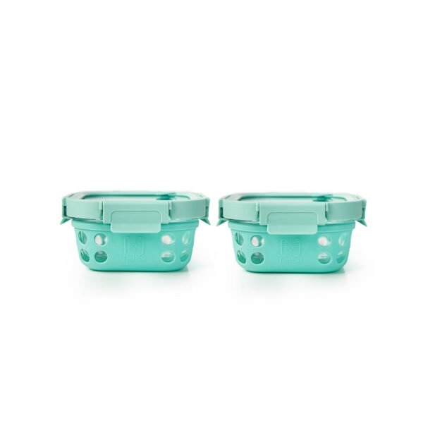 Glass Up Borosilicate Glass Lunch Box Set of 2 (500ml x 2) with Silicone Sleeve | Microwave Safe & Leak proof Tiffin Box By TintBox