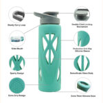Borosilicate Glass Bottle Duo with Protective Silicone Sleeve, 750 ml - Image 4