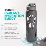 Borosilicate Glass Bottle Duo with Protective Silicone Sleeve, 750 ml - Image 3