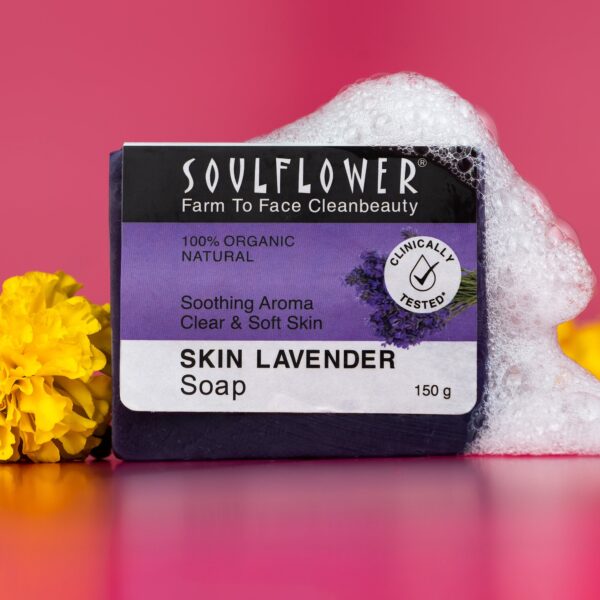 Soulflower Skin Lavender Soap 100g – Natural Vegan Calming & Moisturizing Bathing Bar